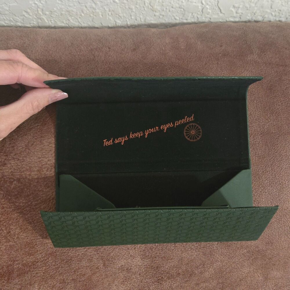 Ted Baker London Green Origami Folding Glasses Case Triangle Soft Cover